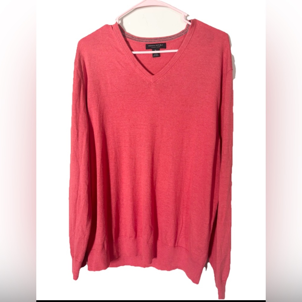Banana Republic men’s luxury blend orange V-Neck Sweater size XL
